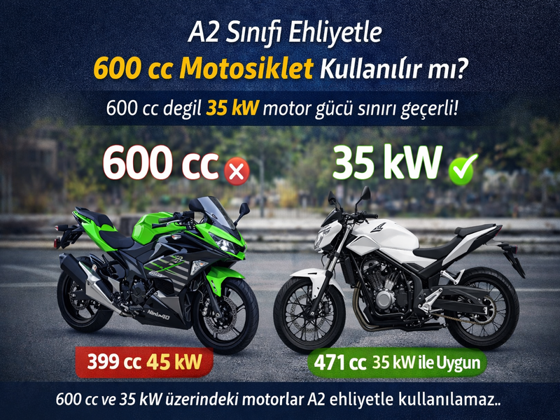 A2 Sınıfı Ehliyetle 600 cc Motosiklet Kullanılır mı?